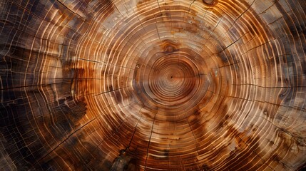 Fototapeta premium The detailed texture of a plant's bark, showcasing the rings and patterns of its growth history.
