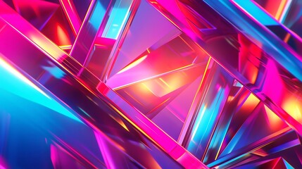 Neon geometric patterns with vibrant designs, creating a striking and modern aesthetic, ideal for contemporary art and dynamic visual displays