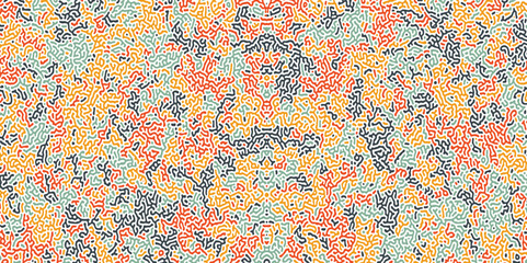 Turing reaction diffusion monochrome seamless pattern with chaotic motion. Turing reaction colorful. Turing pattern design image. Organic seamless pattern. Textile animal print.