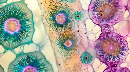 plant cells under a microscope