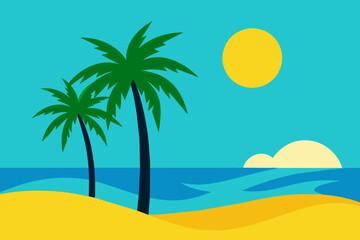 beach vector illustration