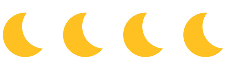 Set of time of the day icons. Sunset, sun, moon icons. Vector illustration