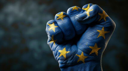 european union flag painted on a hand