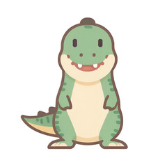Fototapeta premium Crocodile transparent, simple icon, PNG, can be used easily and conveniently.