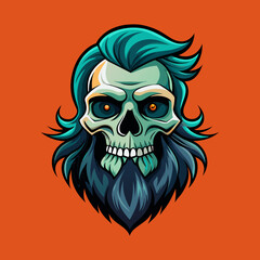 great beard in a skull