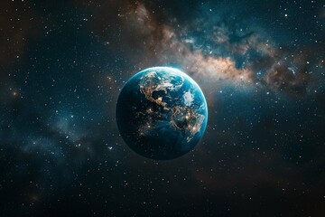 Obraz premium panoramic view of earth from space