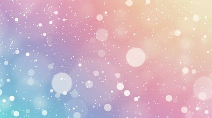 Fototapeta premium Light pastel colored polka dots scattered on a soft purple background. This playful and sweet image is perfect for invitations, wrapping paper, and other creative projects