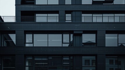 Obraz premium Urban Elegance: Minimalist Skyscraper in Monochrome