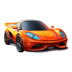 Obraz premium 3d Illustration red sports car, isolated on transparent background Remove png, Clipping Path, pen tool 
