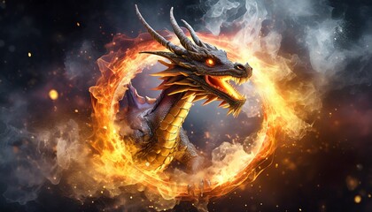 dragon in fire