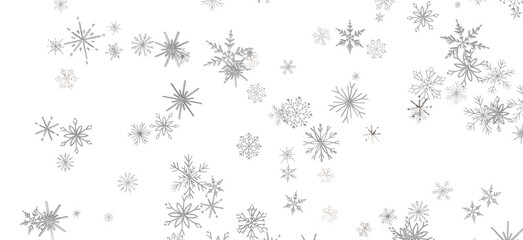 Sparkling Snowfall: Dynamic 3D Illustration of Falling Christmas Snowflakes