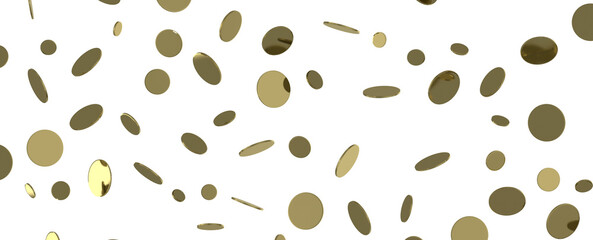 Sprinkle of Success: Spectacular 3D Illustration Showcasing Cascading Gold Confetti