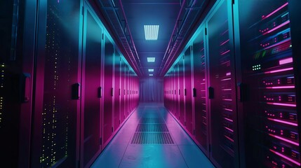 Fototapeta premium A dark and mysterious data center