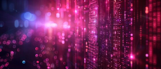 Obraz premium Digital background with matrix-like elements, ideal for illustrating data transfer and encryption in a futuristic style