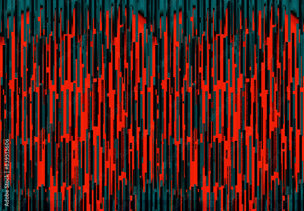 Aufkleber vertical bands abstract pattern background with halftone effect in red blue and black
