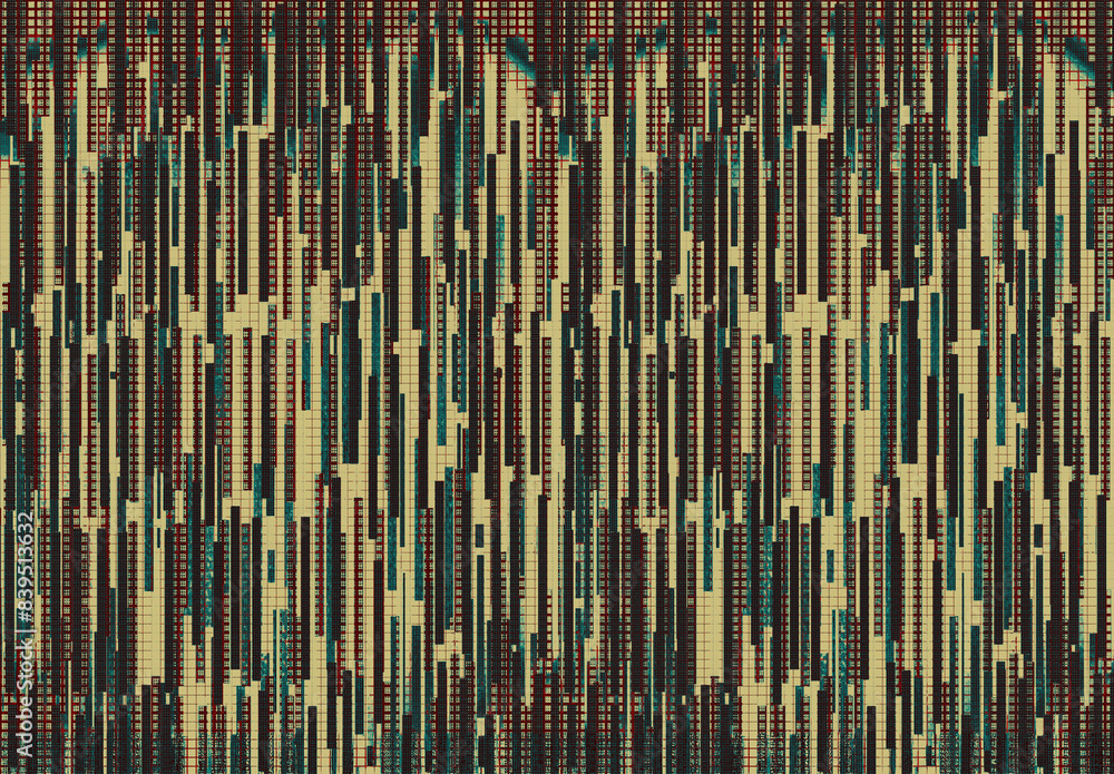 Poster vertical stripe abstract pattern background with halftone effect in muted colors