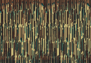 Fototapeta premium Vertical stripe abstract pattern background with halftone effect in muted colors