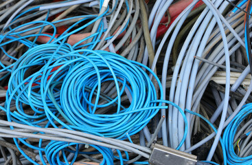 used electrical wires to be recovered and recycled for copper in an recycling center