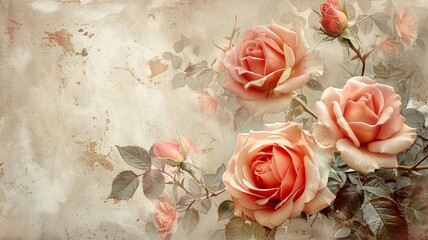 Elegant vintage floral design with roses