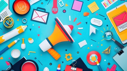 Obraz premium Digital tools for marketing business.