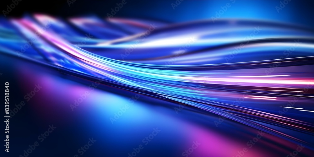 Aufkleber abstract glowing lines on dark background symbolize highspeed data transmission via optical fiber. c