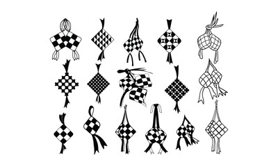 ketupat Vector bundle, Clipart, Silhouette, Vector, icons, illustration, design.