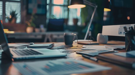 Corporate marketing background with strategic business icons.