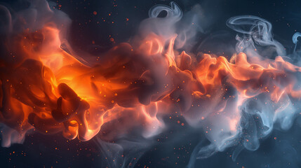 Fire and smoke abstract background