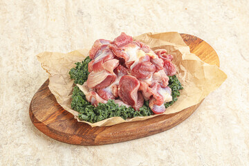 Raw chicken stomach for cooking