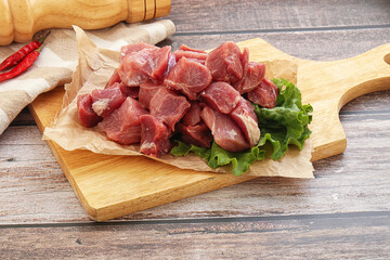 Raw pork cube for roast