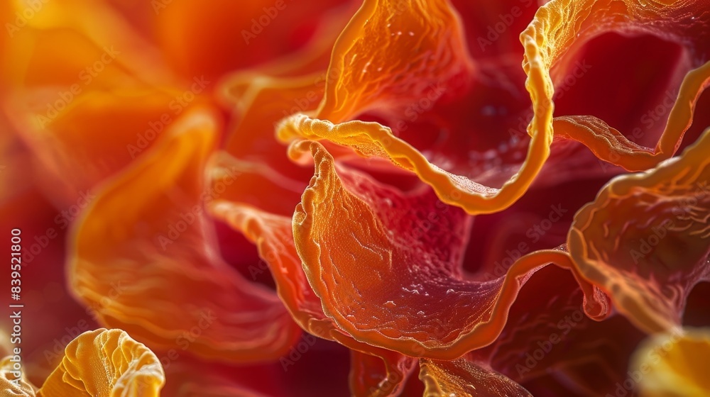Poster an upclose look at the smooth surface of a red cell its flexible membrane allowing it to easily sque