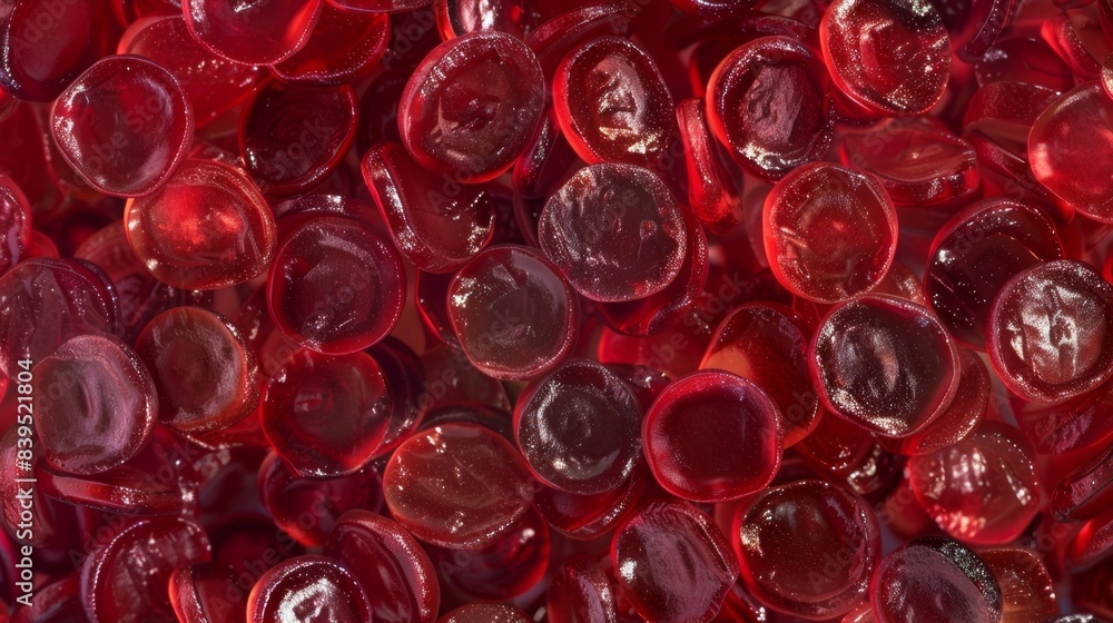 Poster a microscopic view of red cells in various stages of development from freshly produced cells to matu