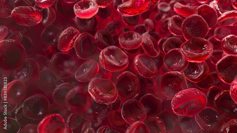 Poster a detailed look at the different sizes and shapes of red cells each adapted to perform specific func