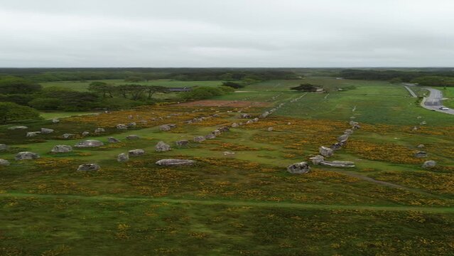 drone video M&eacute;nec alignements Carnac France Europe	
