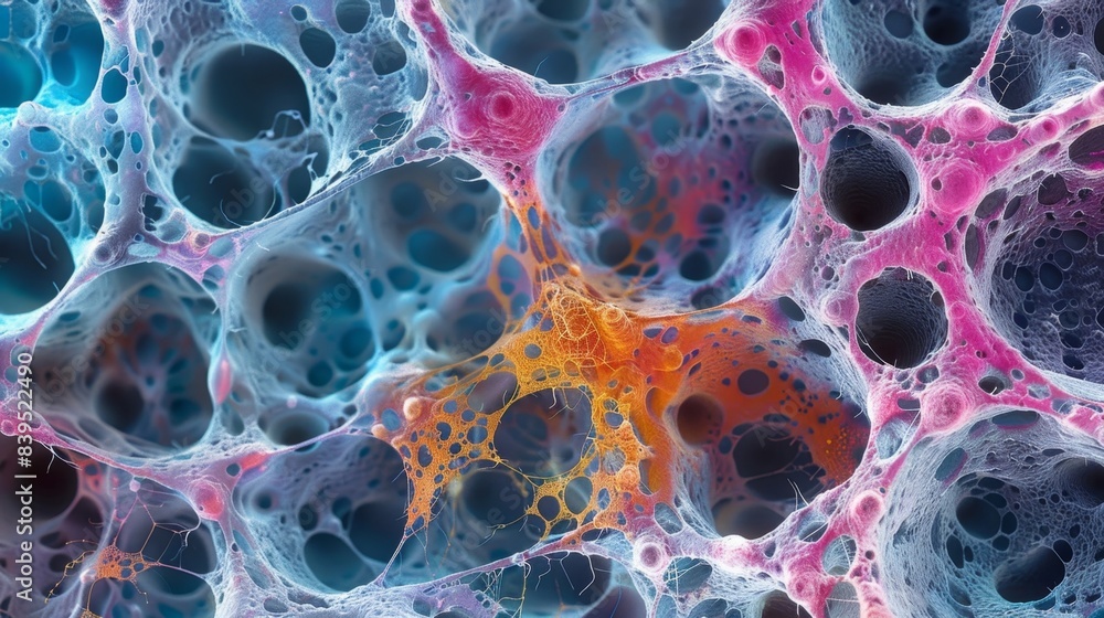 Poster this high resolution image reveals the microscopic structure of osteocytes showing them interconnect