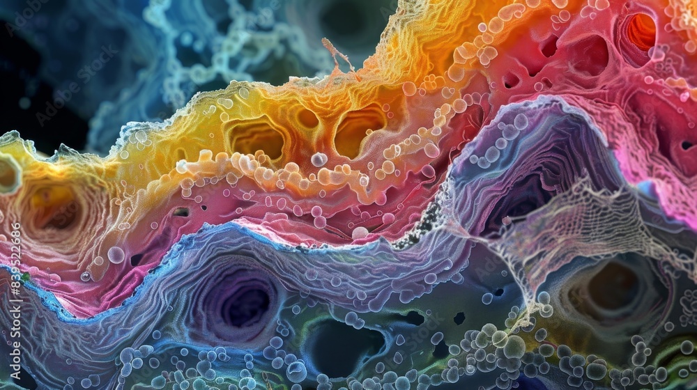 Aufkleber crosssection of a taste bud highlighting the layers of specialized cells responsible for detecting d