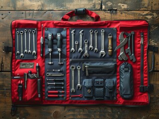 Organized Locksmiths Toolkit: Professional Tools Displayed Neatly in Workshop Setting