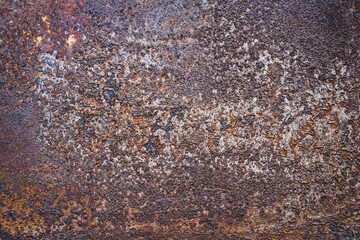 Rust of metals plate texture. Corrosive grunge rusted on iron. The seamless pattern of grunged rust on the wall use as illustration for presentation. Rusty corrosion and oxidized background.