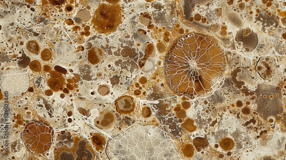 Poster brightfield image of adipose tissue displaying a mix of white and brown adipocytes with varying degr