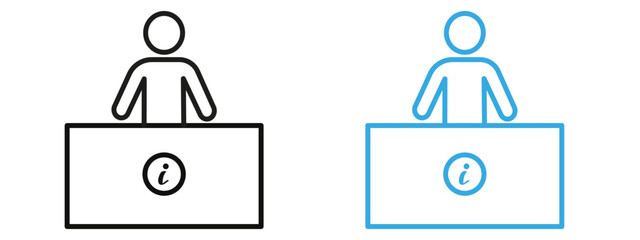 Help desk information icon mark in filled style