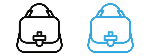 Hand bag icon mark in filled style