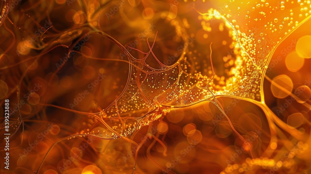 Poster the intricate network of retinal cells is illuminated by incoming light captured in this microscopic