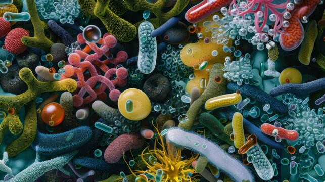 A peek into the diverse world of gut microbiota with different types of beneficial and harmful bacteria coexisting