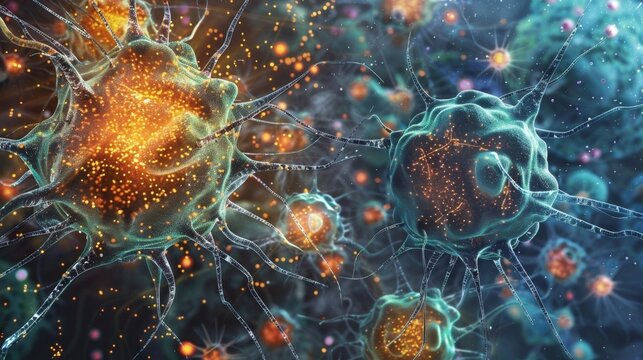 A series of mast cells throughout the body all releasing histamine simultaneously in response to a widespread allergic trigger