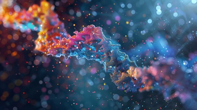 Introns being spliced out of the RNA strand leaving only the essential exons for protein translation
