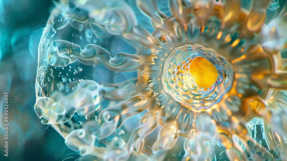 Poster an upclose image of a cilium functioning as a sensory organelle detecting changes in the cells envir