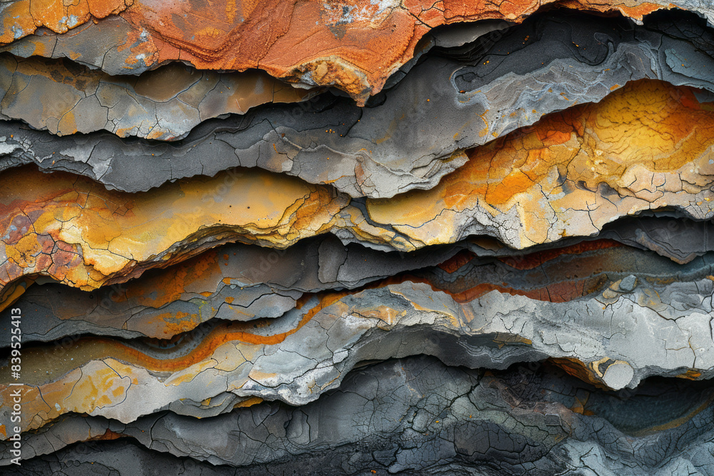 Poster an abstract representation of the changing climates and environments throughout the paleozoic era, h