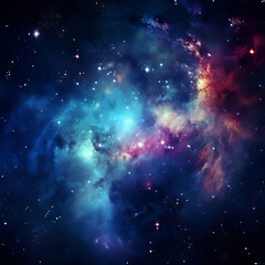 Fototapeta premium nebula and galaxies in space abstract cosmos background generate ai,