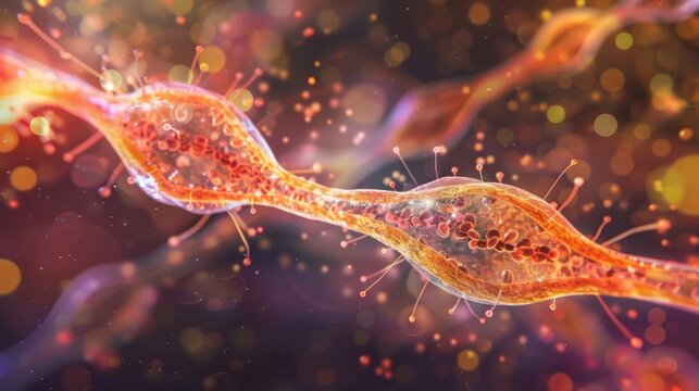 A microscopic view of a mitotic spindle responsible for separating chromosomes during cell division