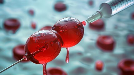 Blood donation, concept of awareness and donation. World Blood Donor Day